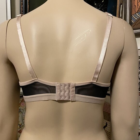 Elegant Black and Tan Sheer Stretch Lace Unlined Underwire Bra Size 3XL - Picture 3 of 5